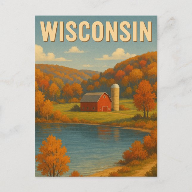Carte postale Wisconsin Farms (Devant)