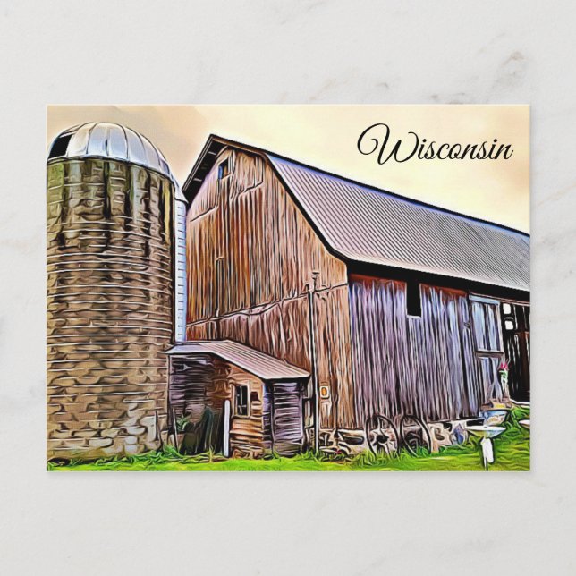Carte postale Wisconsin Red Grange Farm (Devant)