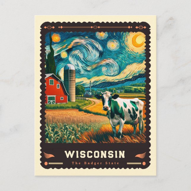 Carte Postale Wisconsin | Vincent Van Gogh inspiré (Devant)