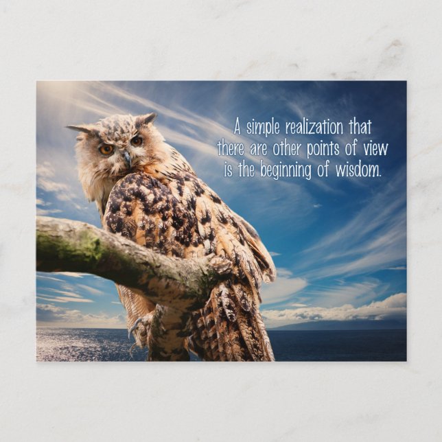 Carte postale Wisdom Quote Owl (Devant)