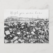"Wish You Were Here" Pont de l'amour verrouillé à 
