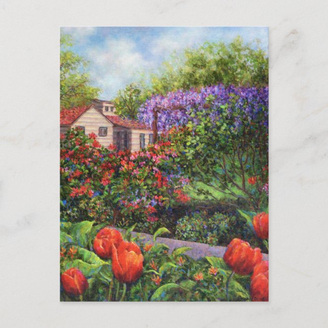 Carte Postale Wisteria Tulips Garden (Devant)