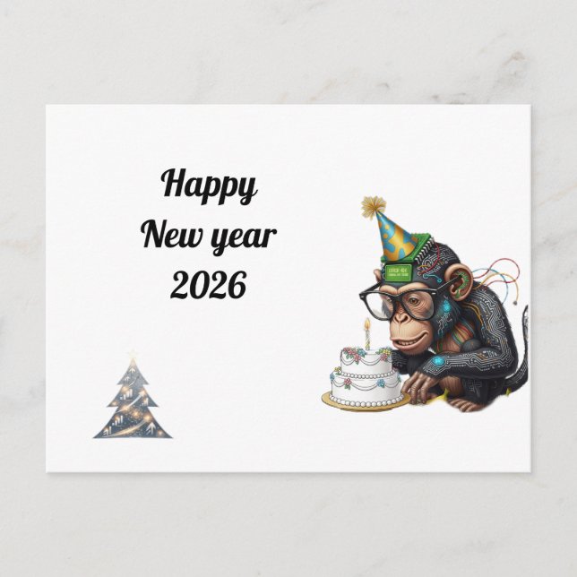 Carte Postale Witty New Year Greeting Card (Devant)