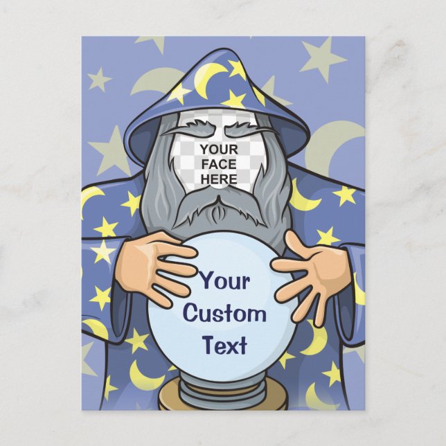 Carte Postale Wizard with your face (Devant)