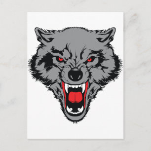 Carte Postale Wolf en colère