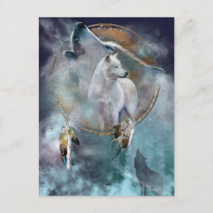 Carte Postale Wolf et Dreamcatcher