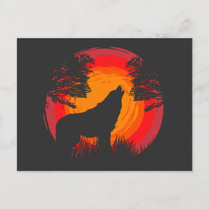 Carte Postale Wolf Howling au soleil