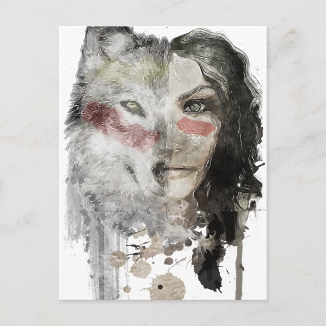 Carte Postale Wolf Lady (Devant)