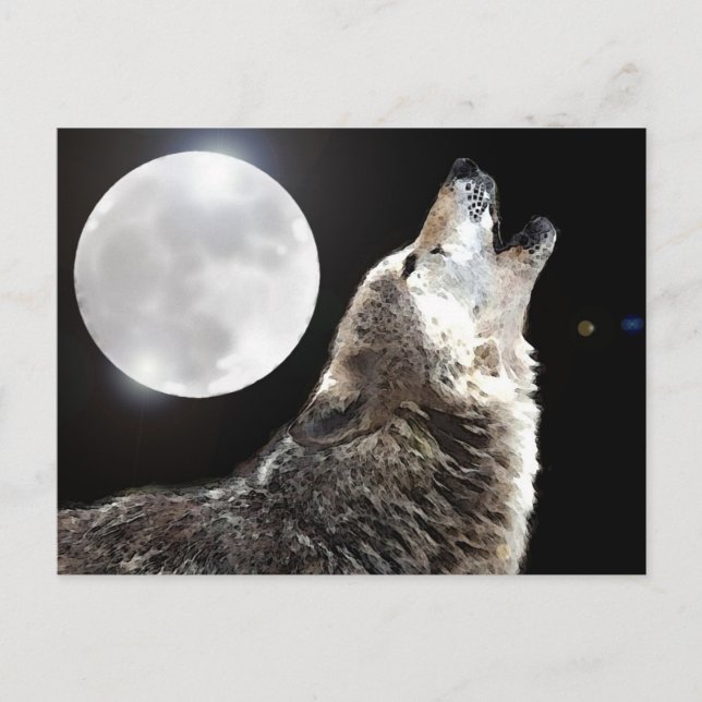 Carte Postale Wolf & Moon (Devant)