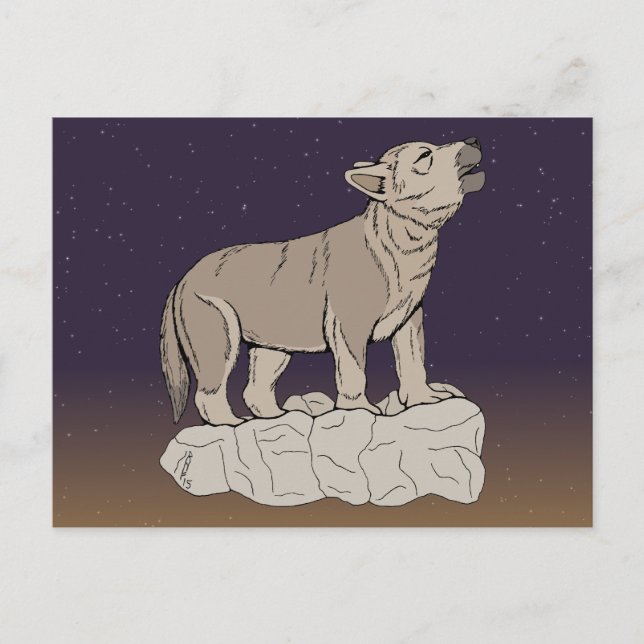 Carte Postale Wolf Pup Howling (Devant)