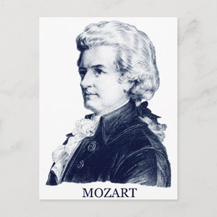 Carte Postale Wolfgang Amadeus Mozart, bleu