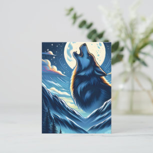 Carte Postale Wolfs Moonlit Howl