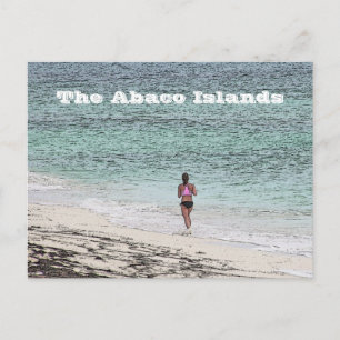 carte postale /WOMAN JOGGGING ON BEACH/ ABACO ISLA