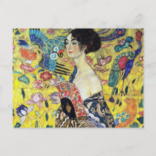Carte Postale Woman with Fan by Gustav Klimt