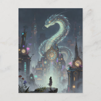 Carte Postale  Womanon a Precipice Overlooking on Ancient City