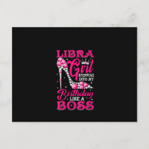 Carte Postale Womens Libra Girl Into My Birthday high h