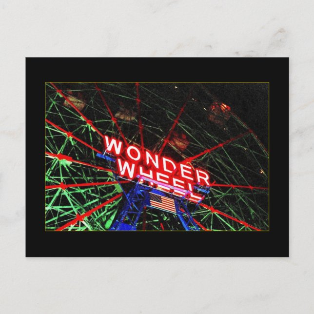 Carte postale Wonder Wheel Neon (Coney Island, NY) (Devant)