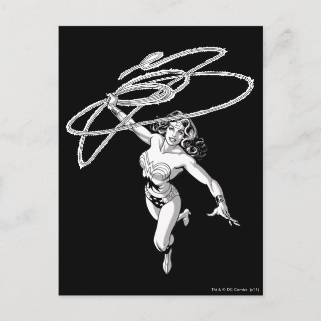 Carte Postale Wonder Woman Black & White Twirl (Devant)