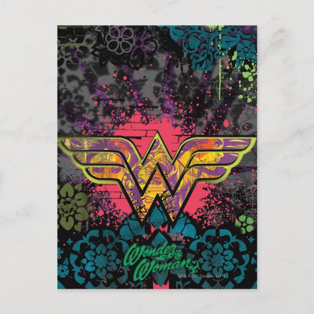 Carte Postale Wonder Woman Brick Wall Collage (Devant)