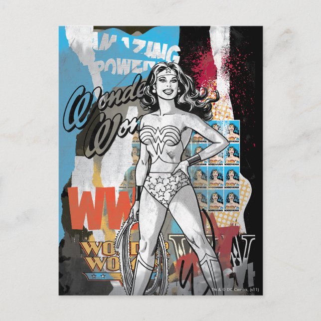 Carte Postale Wonder Woman Collage 2 (Devant)