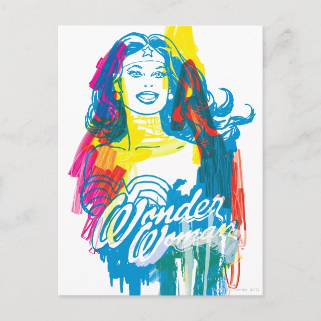 Carte Postale Wonder Woman Colorée 1 (Devant)