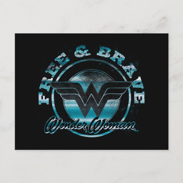 Carte Postale Wonder Woman Grunge Graphic gratuit et courageux G (Devant)