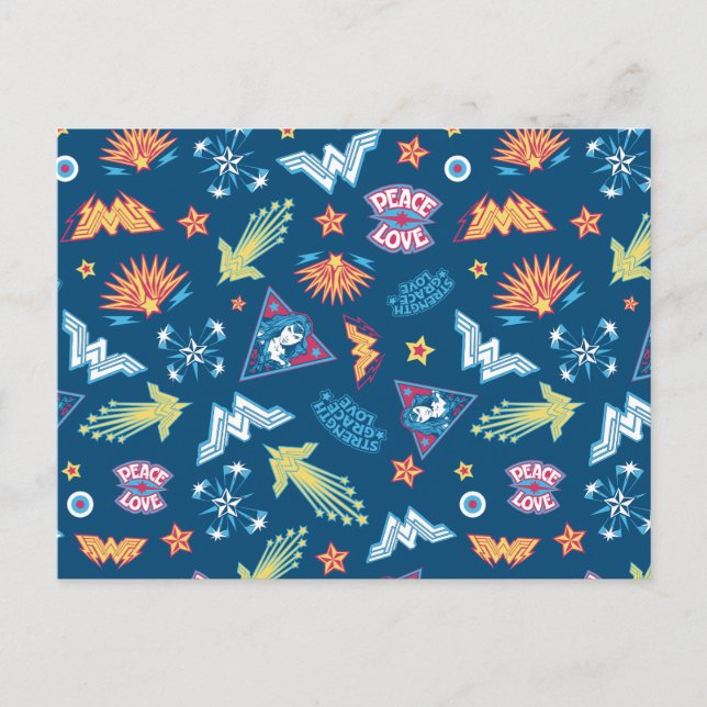 Carte Postale Wonder Woman Icons & Phases Motif (Devant)