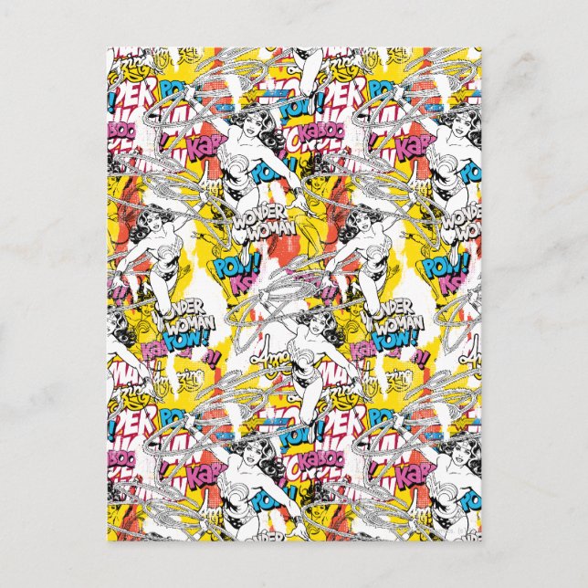 Carte Postale Wonder Woman Neon Motif (Devant)