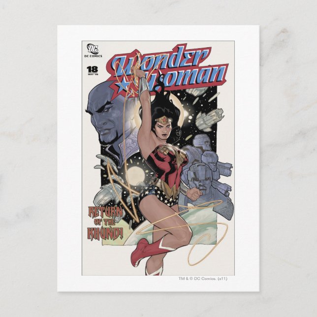 Carte Postale Wonder Woman Retour de la couleur Khundi (Devant)