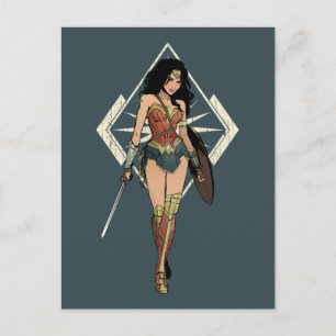 Carte Postale Wonder Woman With Sword Comic Art