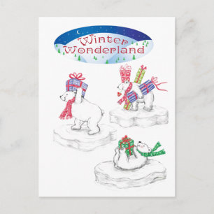 Carte Postale Wonderland Ours polaires