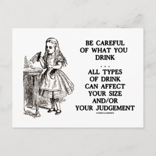 Carte Postale Wonderland Soyez Prudent Ce Que Vous Buvez (Alice)
