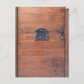 Carte Postale Wooden Door with Letter Slot