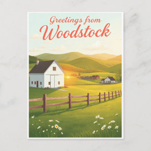 Carte Postale Woodstock, Vermont – Scènes de ferme et de village