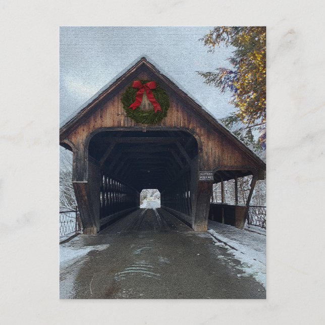 Carte Postale Woodstock Vermont Snowy Holiday (Devant)