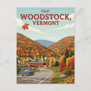 Carte Postale Woodstock Vermont Travel