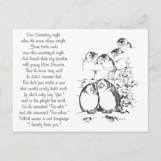 Carte Postale Wooing Owl a une audience