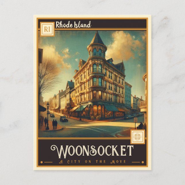 Carte Postale Woonsocket, Rhode Island | VINTAGE (Devant)