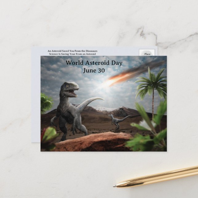 Carte postale World Asteroid Day (Devant/Arrière en situation)