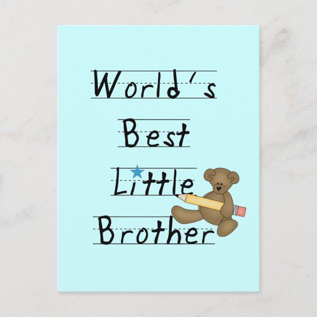 Carte Postale World Best Little Brother Tshirts et cadeaux (Devant)