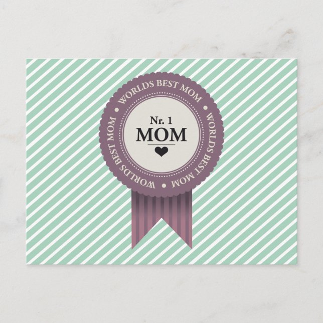 CARTE POSTALE WORLDS MEILLEUR MOM BADPLE (Devant)