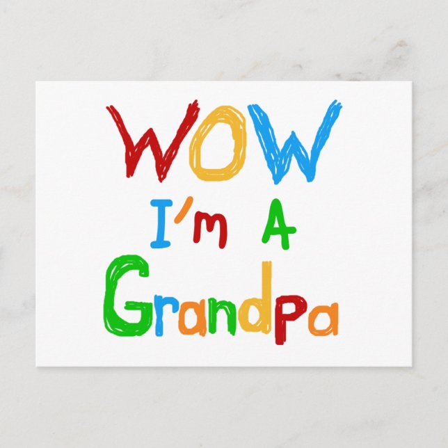 Carte Postale WOW Je suis un grand-père T-shirts et cadeaux (Devant)