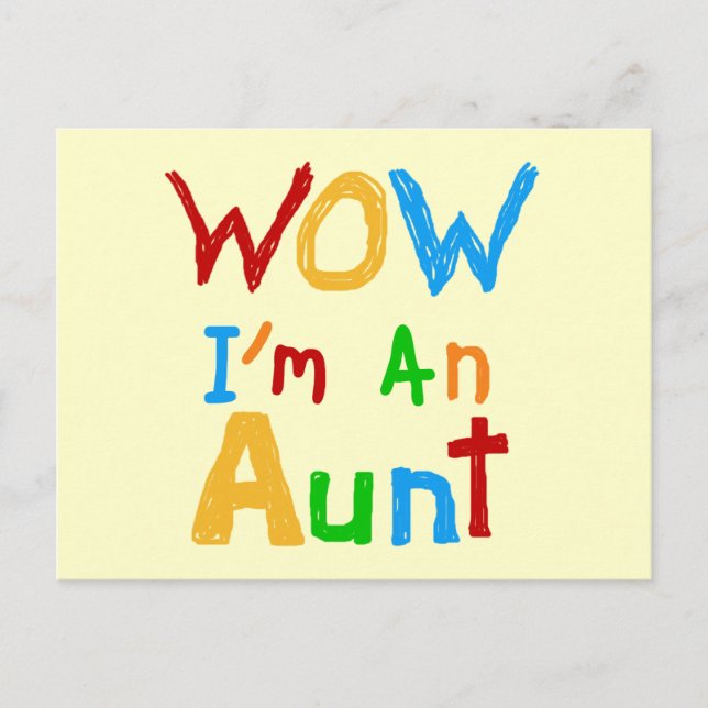 Carte Postale WOW Je suis une tante T-shirts et cadeaux (Devant)