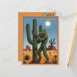 Carte Postale WPA Arizona Le Chat Cactus