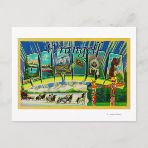 Carte Postale Wrangell, Alaska - Scènes de grandes lettres