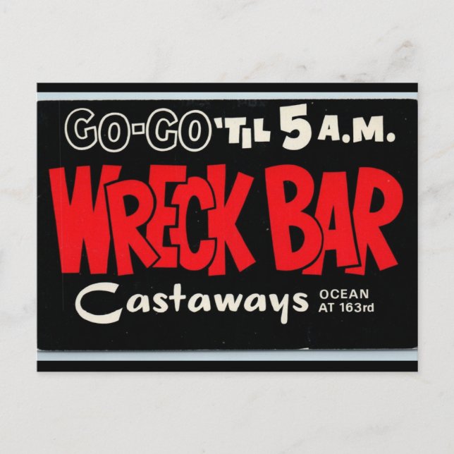 CARTE POSTALE WRECK BAR THE CASTAWAYS MIAMI BEACH POSTCARTES (Devant)