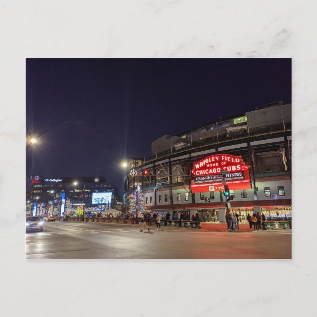 Carte Postale Wrigley Field - Nuit (Devant)