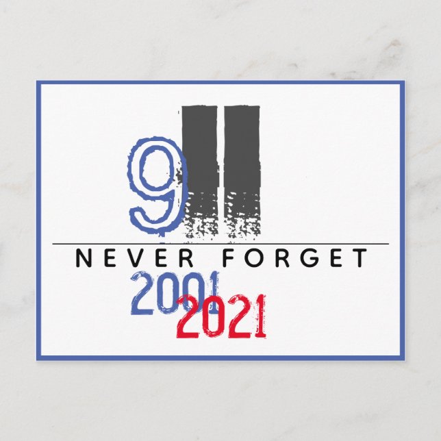 Carte Postale WTC 911 Patriotique N'oublions Jamais 20e Annivers (Devant)