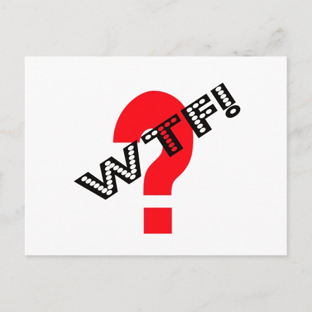Carte Postale WTF avec point d'interrogation (Devant)