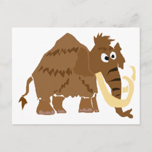 Carte Postale WX - Drôle Mammoth Wooly Primitive Art